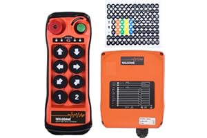 TEELODANE Q800 Industrial Wireless Crane Remote Control kit 8 Button 12v 24v Electric Lift Hoist Overhead Tower Bridge Transmitter Receiver with Emergency Stop