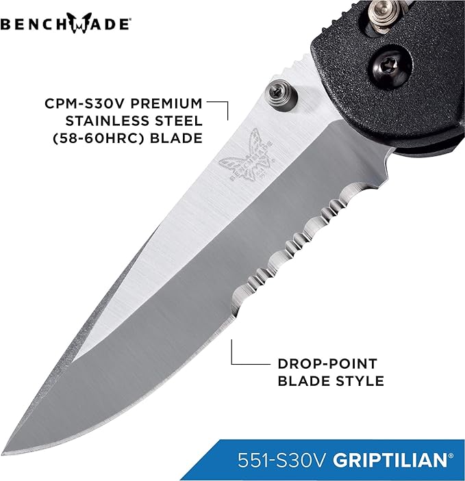 Benchmade Unisex S 551 S30v Griptilian Plain Edge Knife Black 3 45 Inch Amazon Co Uk Sports Outdoors
