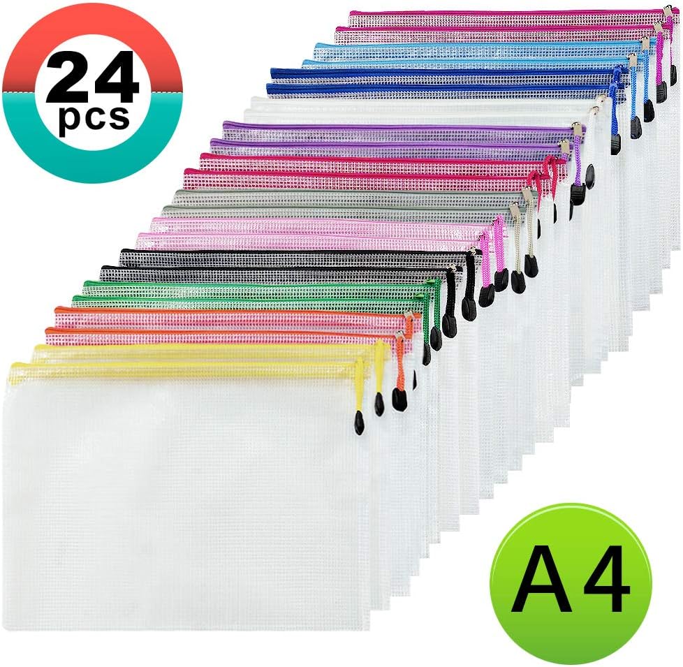 24PCS Plastic Wallets Folders A4 Plastic Wallet Document Folder Extra