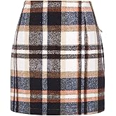 WIFFGO Womens Plaid Skirt 2026 Spring Dress Fall High Waisted Mini Wool Bodycon Pencil A line Dresses Outifts