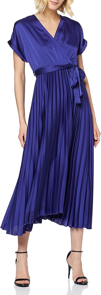 new look satin pleated midi dress