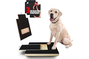 Dlevakve Dog Nail Scratch Board-Durable Dog Scratch Pad for Nails-Sensitive Dogs Trimming Scratch Mat-Nail Grinder File Board with Treats + 2 Extra Sandpaper