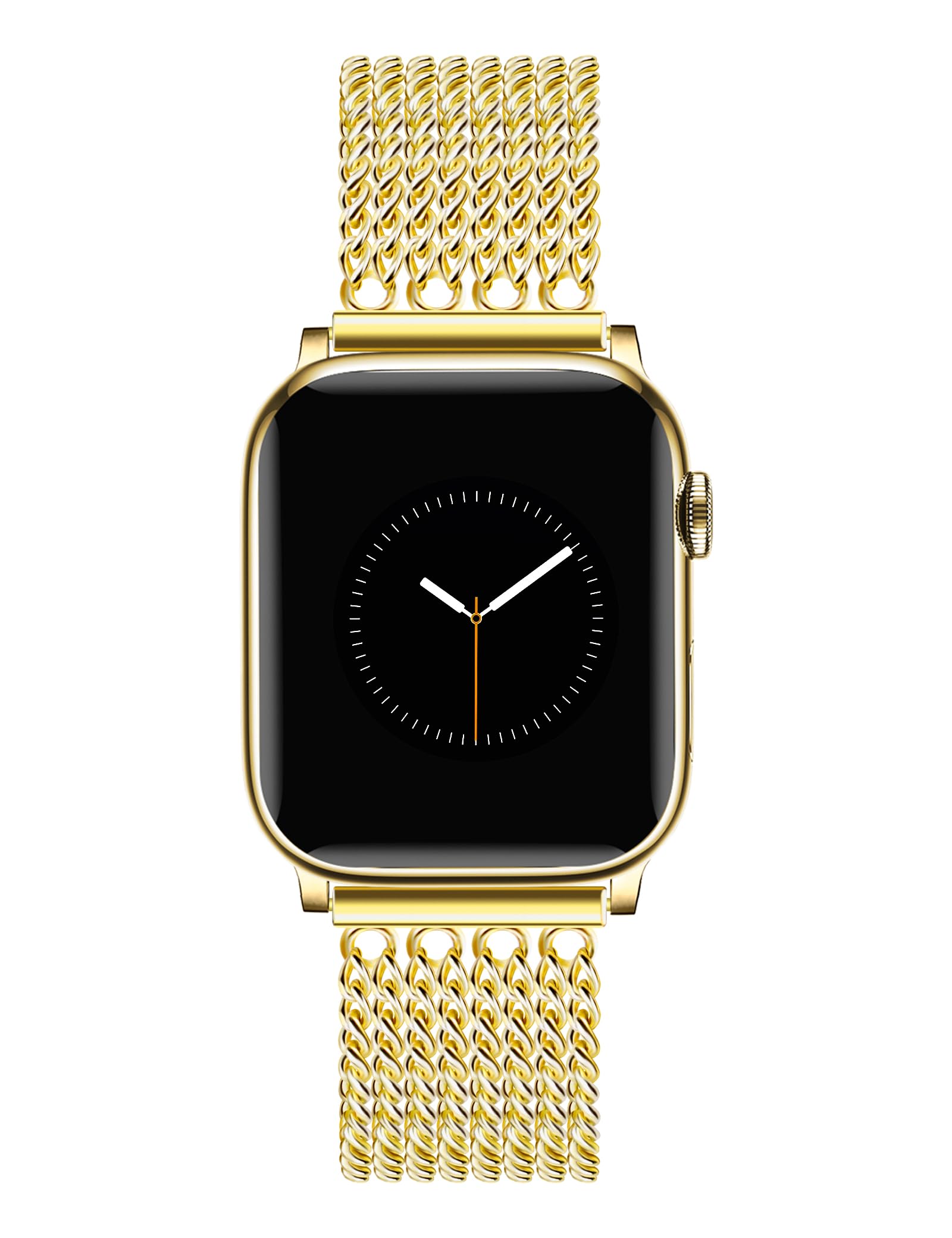 Newlibery Gold Chain Watch Bands for Women Compatible with Apple Watch Band 38mm 40mm 41mm 42mm(S10/11) Metal Cowboy Adjustable Bracelet Dressy for iWatch Series 11/10/9/8/7/6/5/4/SE 3/2/1/Ultra1 2 3
