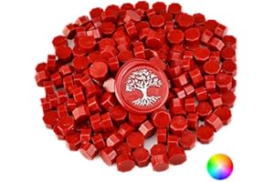 VEWINGL 200 Pcs Wax Seal Beads,Sealing Wax Beads,Refilling Octagon Wax Beads for Wax Seal Stamp, Cards, Wedding Invitations, Wine Packages, Gift Wrapping, Letter Sealing (Red)