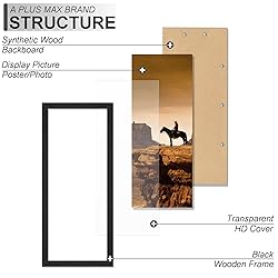 A PLUS MAX 8x16 Picture Frame, Black Engineered