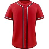 KXK Blank Baseball Jersey for Men Casual Button Down Shirts Short Sleeve Active Team Sports Uniform