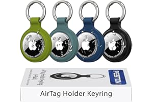 PESTON [4-Pack] Case for Apple AirTag Holder Keychain – IPX6 Waterproof, Anti-Lost, Scratch-Resistant Case for Air Tag – for Keys, Pets, Luggage