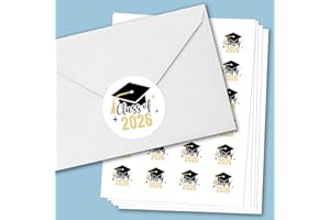 Big Dot of Happiness Class of 2026 Grad Party Envelope Seal Stickers, Round Circle Stickers to Seal Invites & Thank You Cards