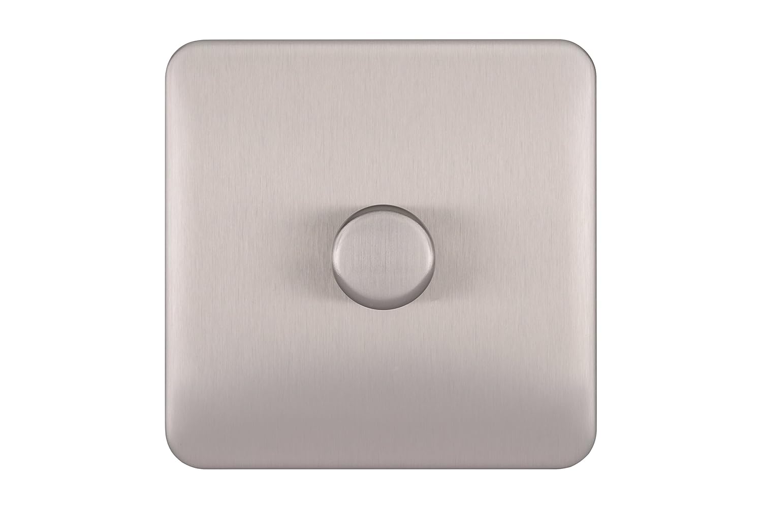 Schneider Electric Lisse Screwless Deco - Single Universal 2 Way Dimmer Light Switch, 400 W/VA, GGBL6012CSSS, Stainless Steel