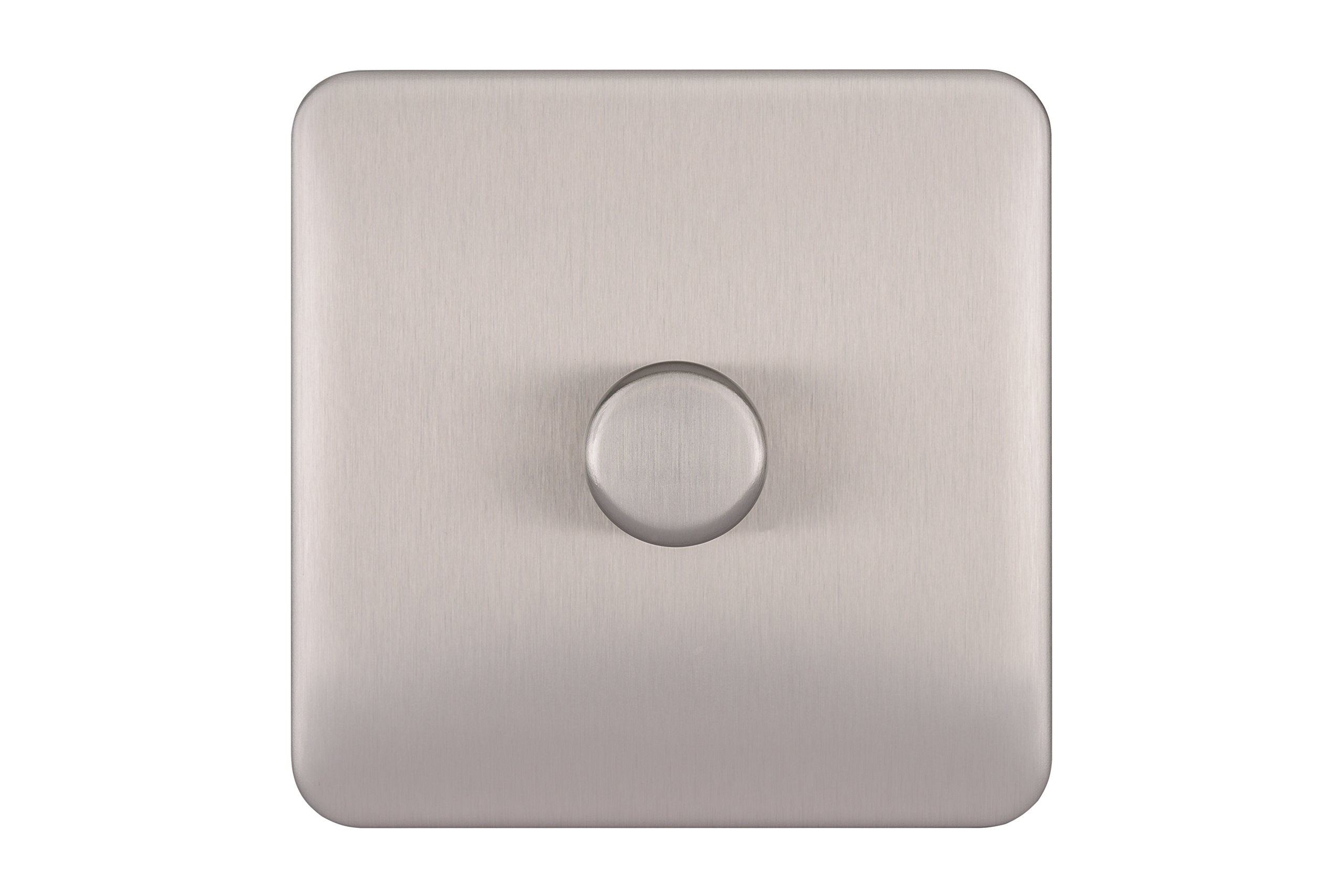 Schneider Electric Lisse Screwless Deco - Single Universal 2 Way Dimmer Light Switch, 400 W/VA, GGBL6012CSSS, Stainless Steel