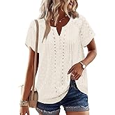 BETTE BOUTIK Women Short Sleeve Boho Tops Summer Dressy Casual Shirts Trendy Western Blouses