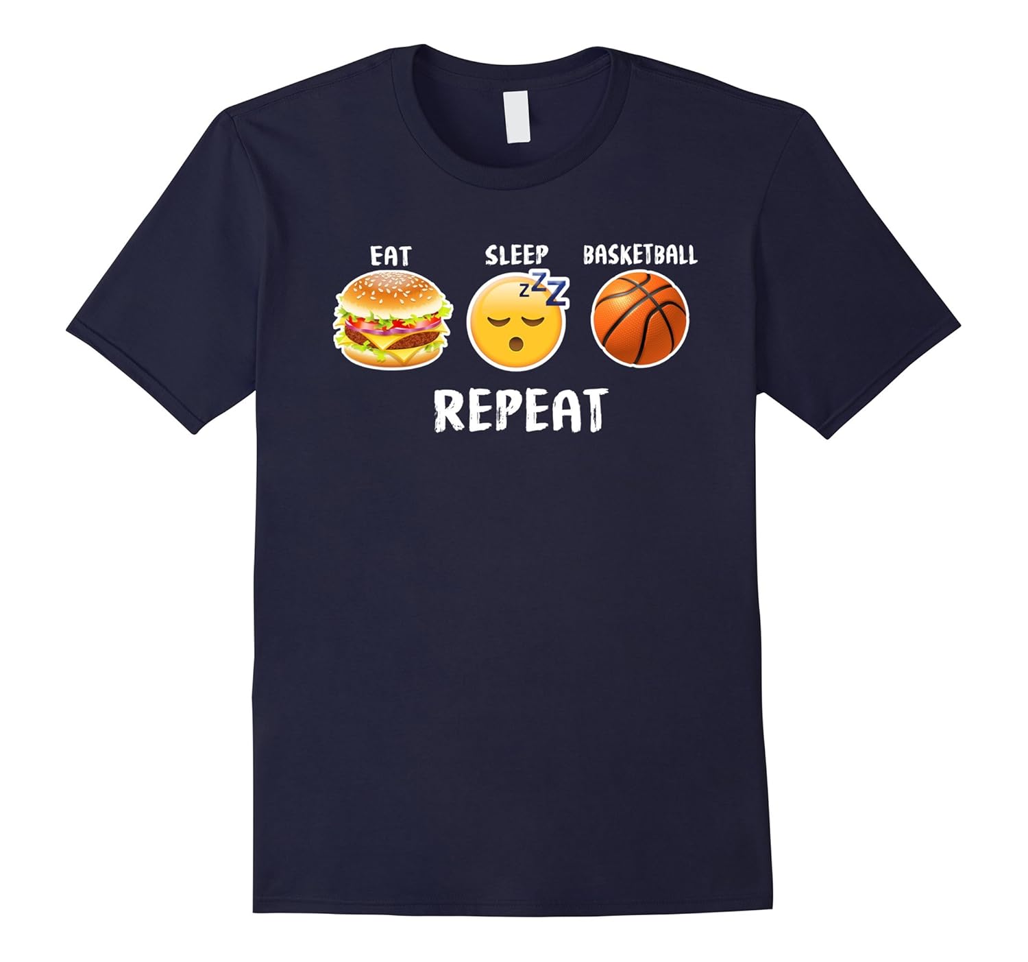 Eat Sleep Basketball Repeat Shirt Emoji Quote Player Gift-Rose