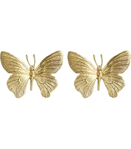 gold butterfly dresser knobs Qxltty Gold Transparent Butterfly Cabinet Knobs Kitchen Drawer Knobs Round Door Pulls Dressing Table Wardrobe Closet Knob Handles Decorative Set of 4