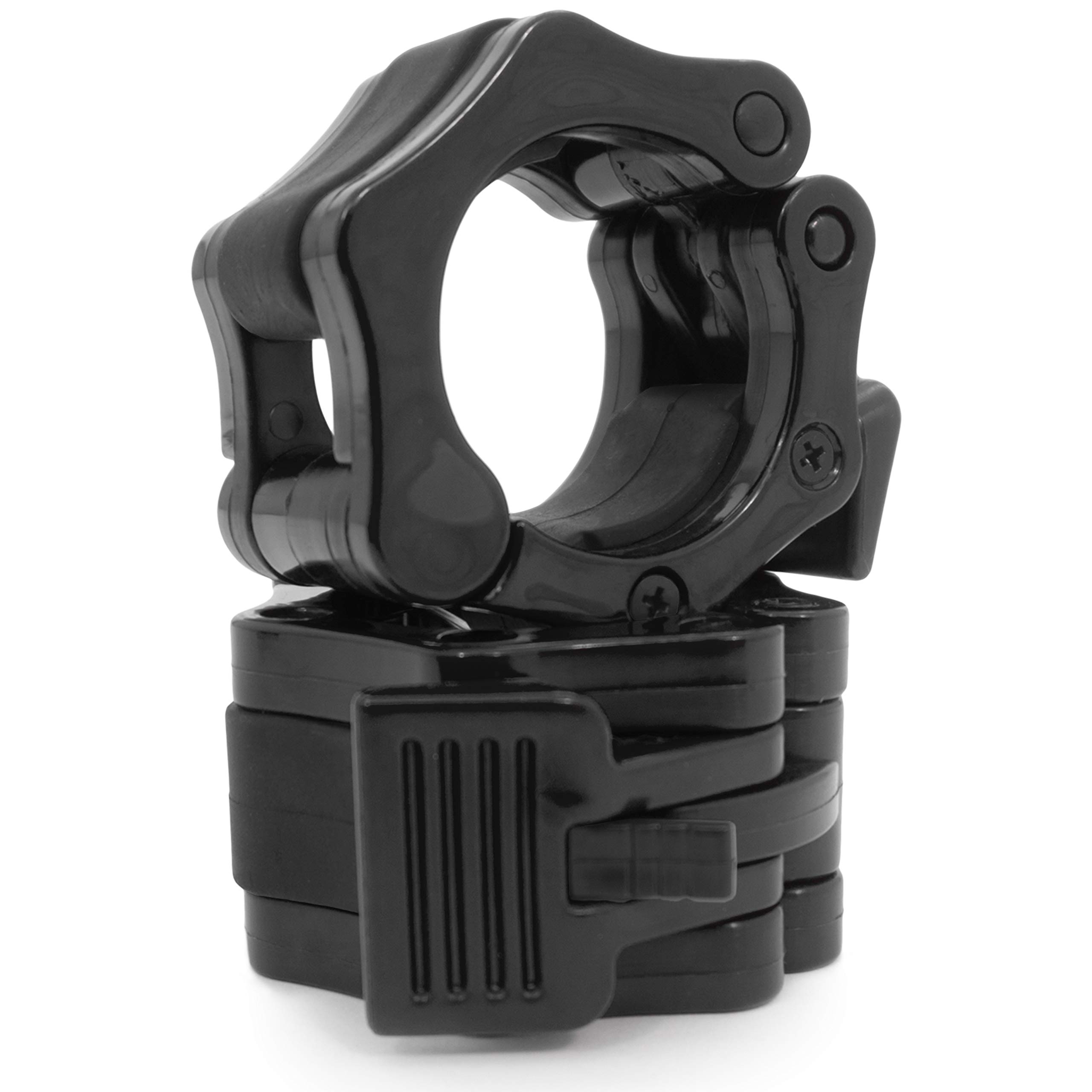 ProsourceFit Olympic Barbell Clamp Collars Quick Release Pair of 2-inch Durable Barbell Clips for Strength Training, Weightlifting, Powerlifting, Black