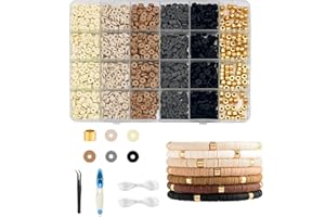 SEMATA Coffee Bracelets for Women Bracelets Making Kit Clay Beads for Jewelry Making Clay Beads for Bracelets Making Bracelet Clay Bead Kit Friendship Bracelets Making Kit