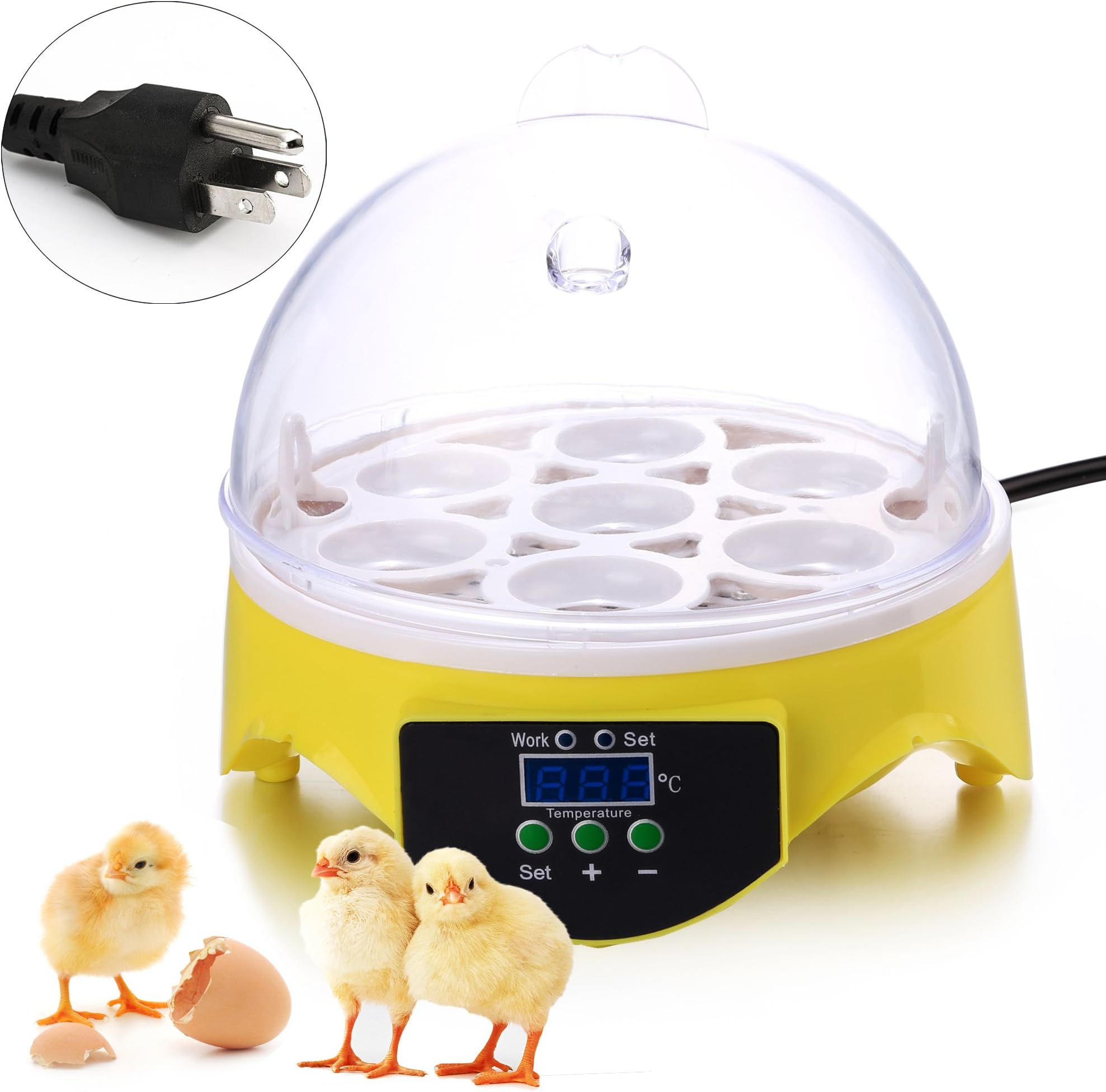 Egg Incubator Noeler Digital Incubators for Chicken Duck Goose Quail Birds Fertile Eggs for Hatching (7 Egg Incubator)