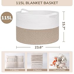 INDRESSME 115L Extra Large Blanket Basket, Soft