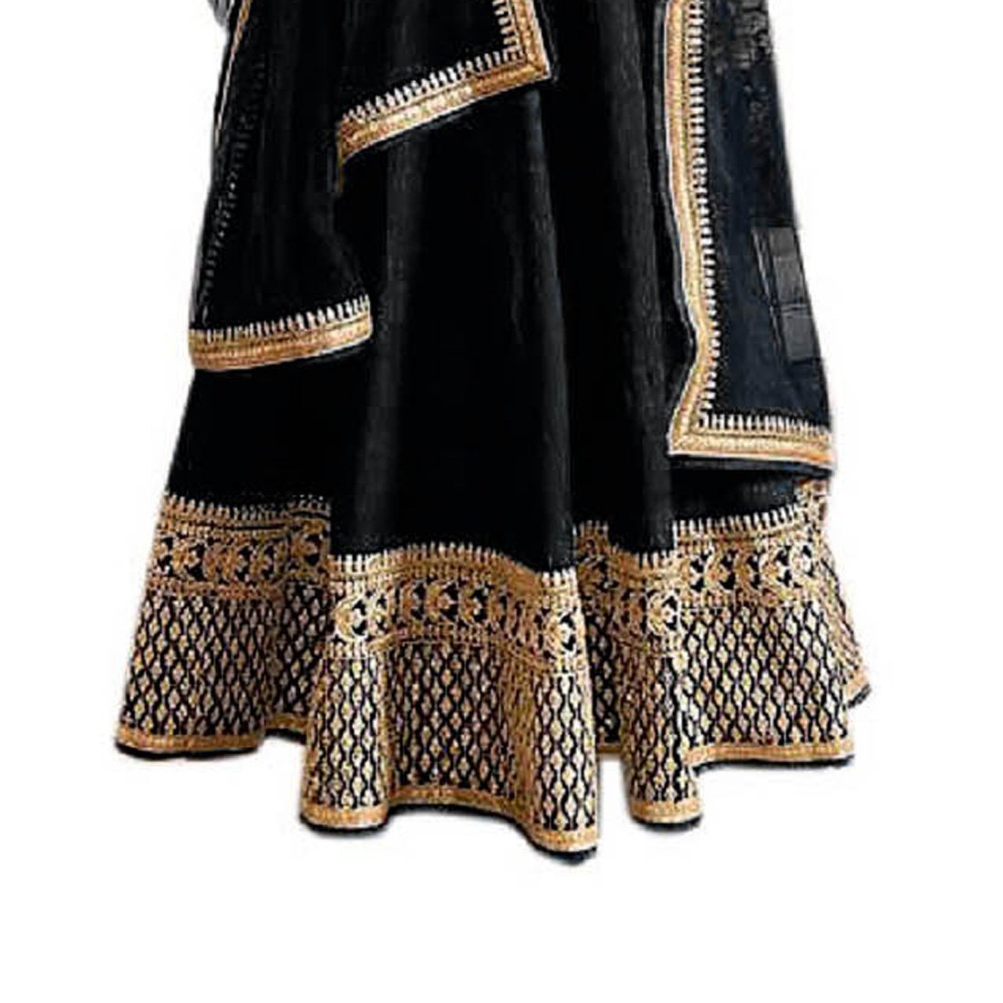 holara saree women's bangloriy silk fabric embroidery semi-stiched gown(freesize)