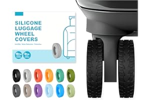 KOZURI 10-Pack Upgrade Luggage Wheel Covers, Silicone Protective Covers for 2-2.4" Suitcases Spinner Wheel, Wear-Resistant, Anti-Noise, Thickened Protector, Travel Accessories(Black)
