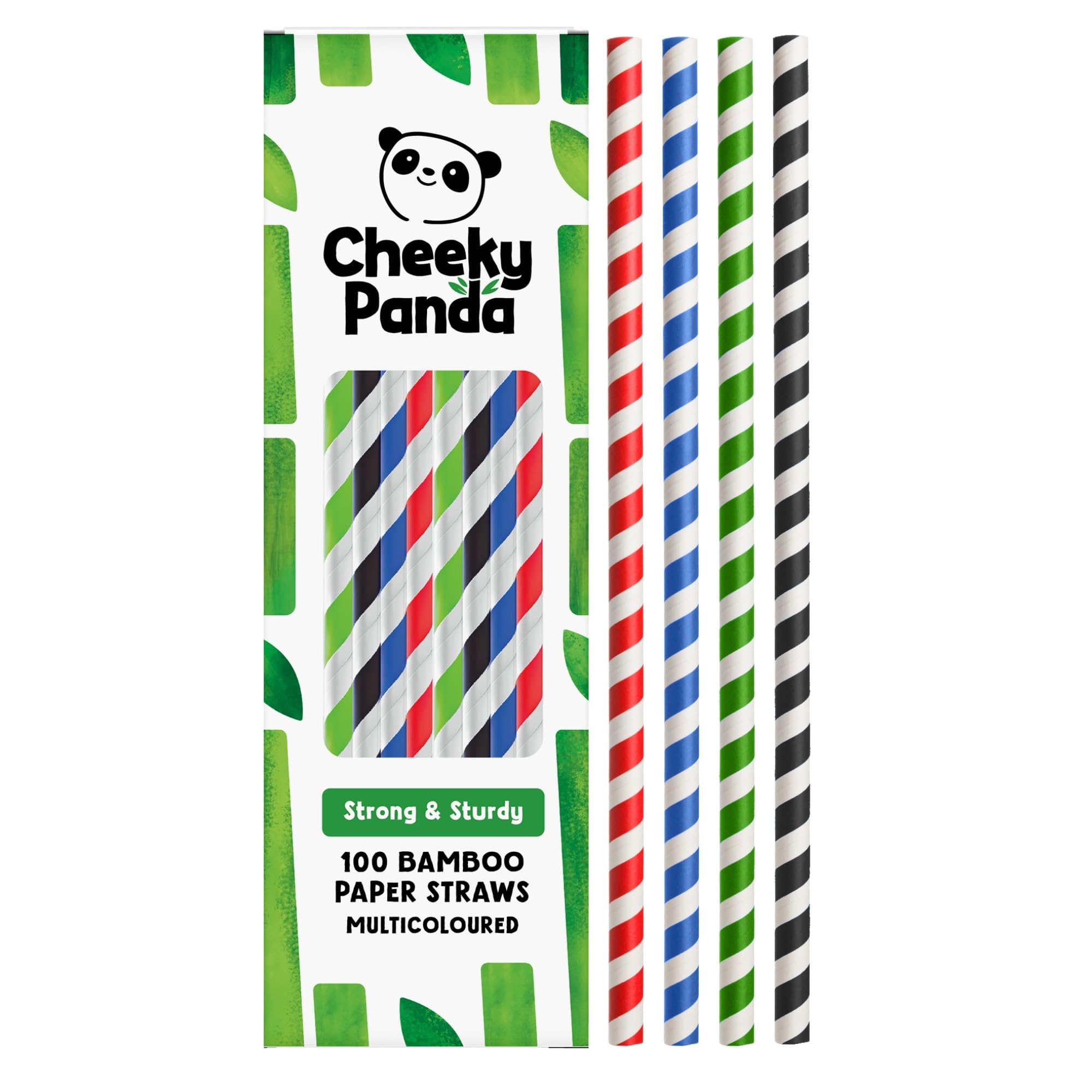 The Cheeky Panda Bamboo Paper Straws | 100 Multicoloured Drinking Straws