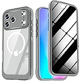 KEKBOXQ for iPhone 17 Pro Max Magnetic Case with Built-in Privacy Screen Protector,Compatible with MagSafe,360° Full Body Shockproof Anti-Spy Phone Cases Cover for iPhone 17 ProMax,Grey