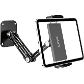 Lucrave Tablet Wall Mount Holder, Aluminium iPad Wall Mount Holder | 360&deg;Rotating Base, Adjustable and Foldable, Extendable, Fits iPad Pro Air Mini, Galaxy Tab, All 4.7-13" Phones and Tablets