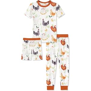 PATPAT Kids 3-Piece Pajama Sets with Bamboo Viscose, Pjs for Toddler Girls | 2-12Y, Soft, Breathable Comfort, Gentle on Sensi