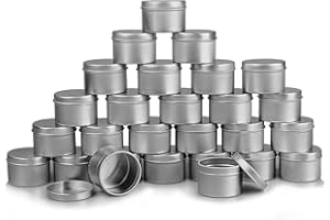 DINGPAI 27pcs Candle Tins, 2oz Metal Tins, Round Empyt Candle Containers for Candle Making, Party Favors, Spices & Gifts