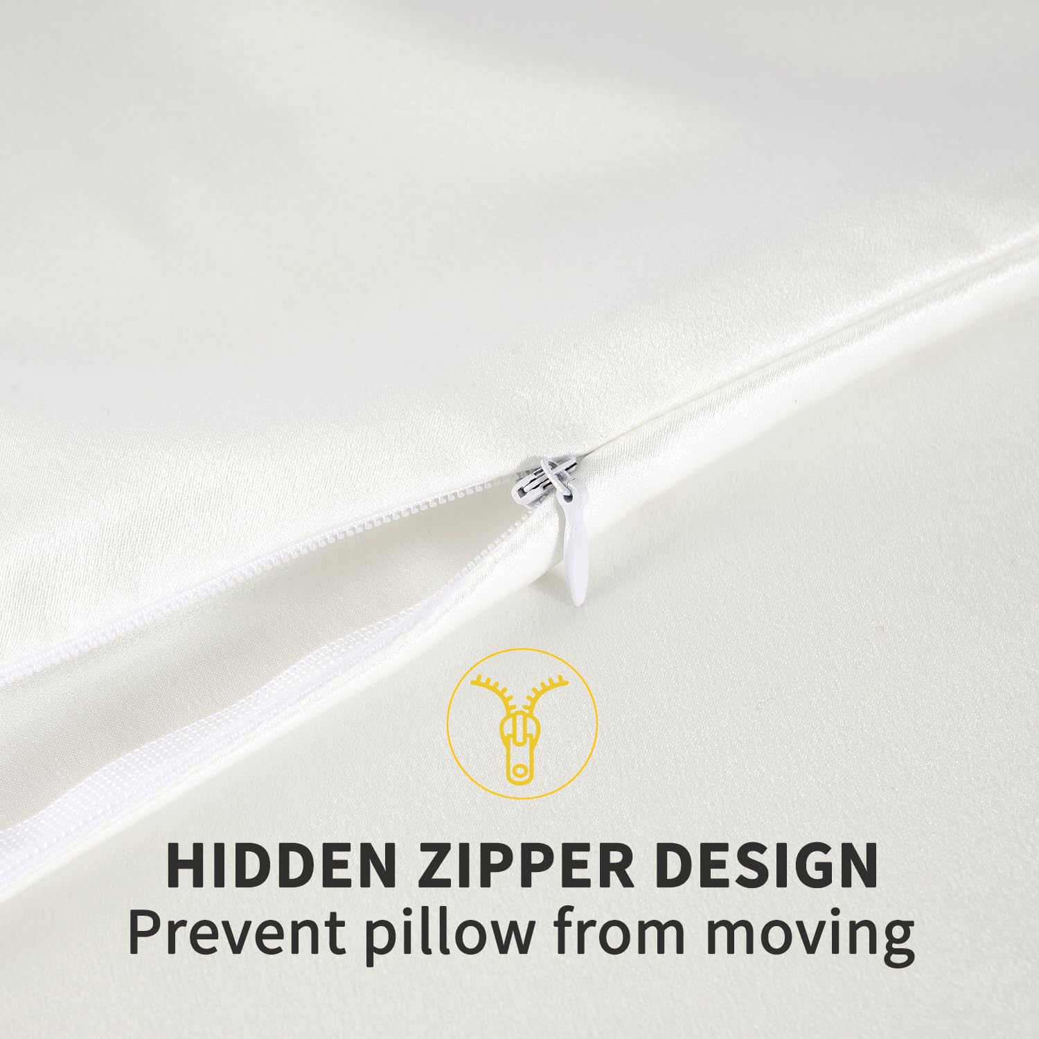 ZIMASILK 100% Pure Mulberry Silk Pillowcase for Hair and Skin Health,Soft and Smooth,Both Sides Premium Grade 6A Silk,600 Thread Count,with Hidden Zipper,1pc(Standard 20''x26'',Ivory) - Image 7