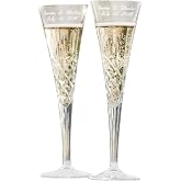 Let's Make Memories Personalized Toasting Flutes - European Fine Crystal - Wedding - Newlyweds - Bride &amp; Groom - Champagne Toast - Anniversary Toast - Set of 2