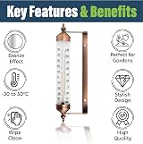 Thermometer World Outdoor Garden Thermometer Wall Mount - -30 to +50 C/F view 2