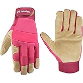 Wells Lamont Women’s HydraHyde Split Leather Hybrid Pink Gloves, Small (3268S)