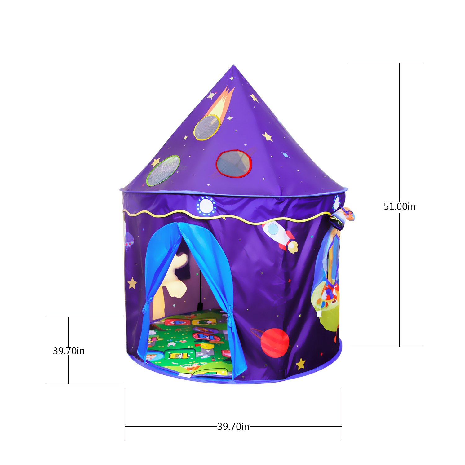 Homfu Play Tent For Kids Castle Playhouse With Space Pattern For Children Perfect Gift for Any Child