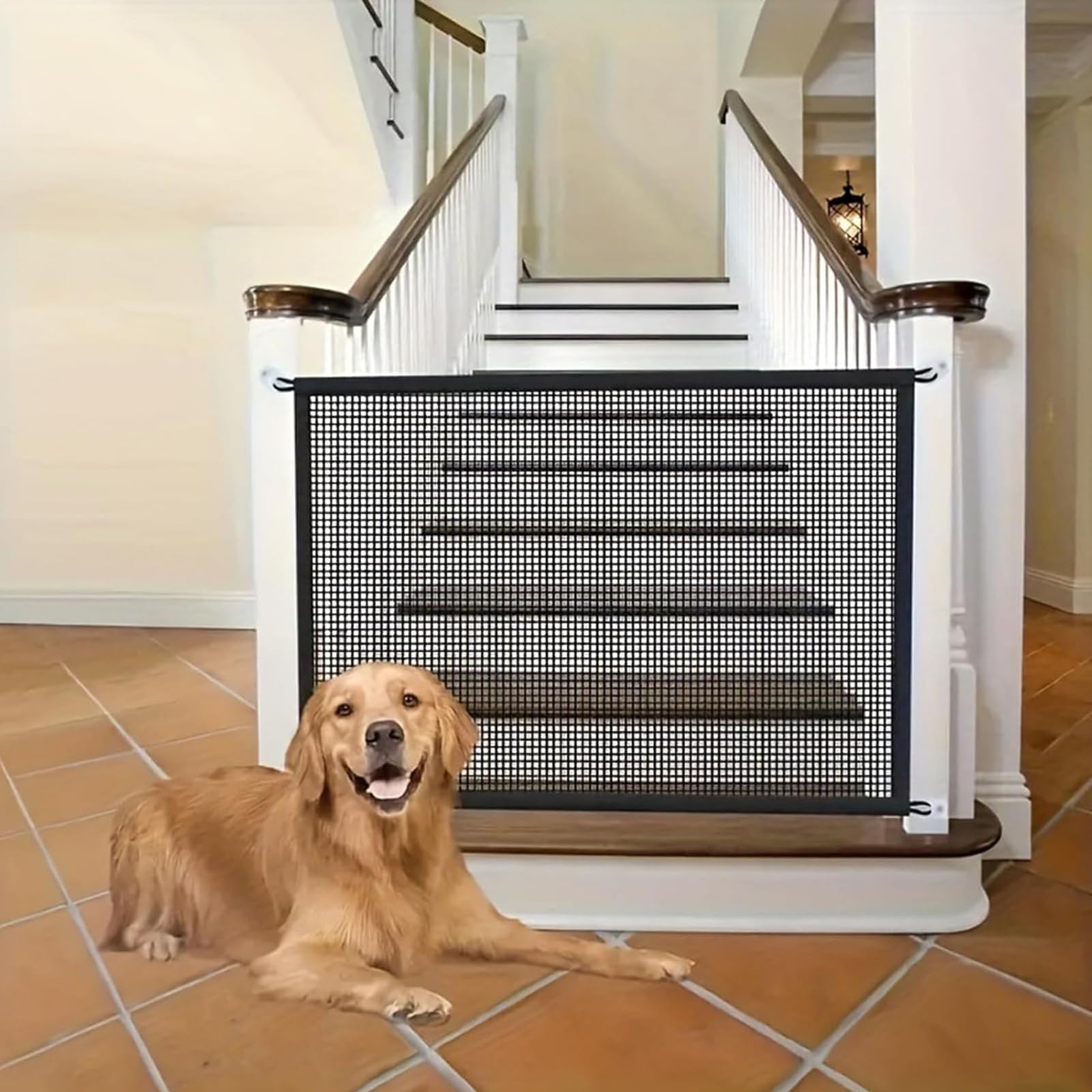 Mesh Stair Gate, 110x72cm Mesh Baby Gate, Retractable Stair Gate, Stair Gates for Baby, Retractable Baby Gate, Retractable Dog Gate, Safety Gatefor Pets Or Baby,Suitable for Smooth Surface