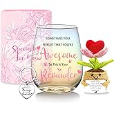 Birthday Gifts for Women Stemless Wine Glasses Get Well Gifts Thank You Gift for Women Friendship Personalized Unique Inspirational Gift for Mom Best Friend Grandma Coworker Stocking Stuffers