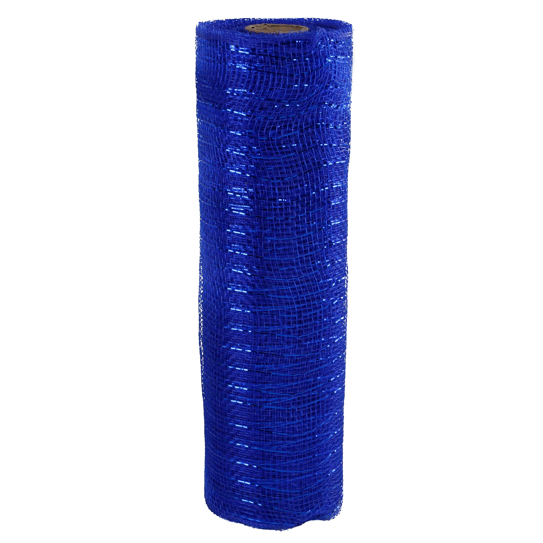 Wide Foil Deco Poly Mesh Ribbon 25cm x 9.1 Meters (Navy, Navy foil)