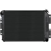 COLD - CASE Cold Case Radiator, Black Night Rider Series, 27.5 in W x 18.5 in H x 3 in D, Driver Side Inlet, Passenger Side Outlet, Aluminum, Black Paint, Manual