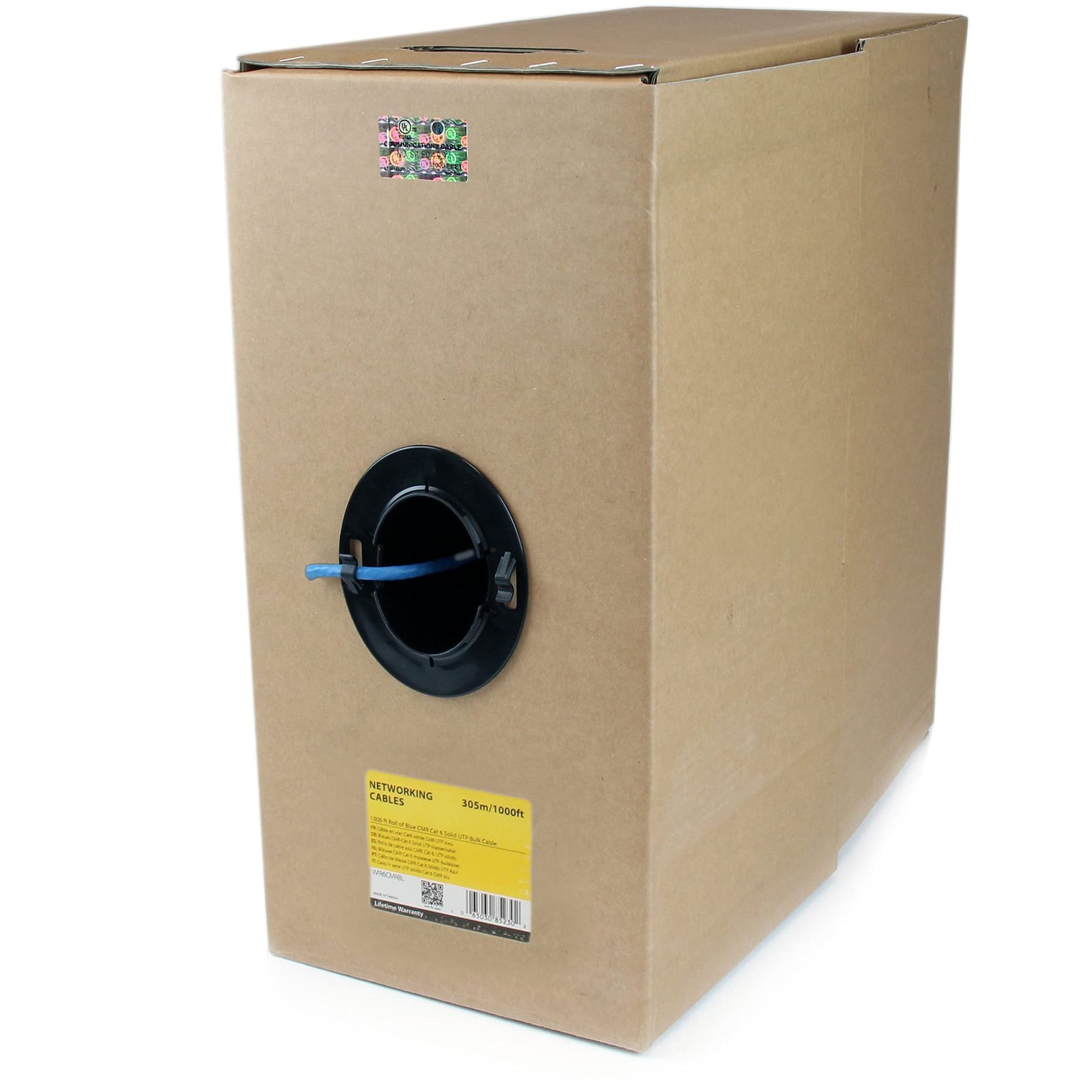 StarTech.com Bulk Cat 6 Ethernet Cable - 1000 ft. (304,8m) - Solid - CMR-Rated - Blue - TAA Compliant — image 1