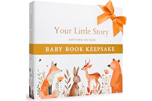 PAPER PLAN Baby Book Keepsake – 146 Page Baby Journal for First 5 Years | Baby Memory Scrapbook, Gift for Baby Shower, Gender Neutral Baby Book for Boys & Girls