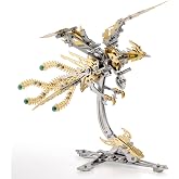 LONGPIN 3D Metal Puzzles for Adults, Mechanical Phoenix Bird Model Kit | DIY 18K gold-plated metal model kits for adults. Challenging mythical bird puzzle. Premium executive office desk decor gift