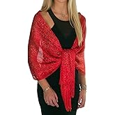 ShineGlitz Shawls and Wraps for Evening Dresses, Metallic Glitter Shawls for Women, Sparkling Wedding Giving Shawl Gift