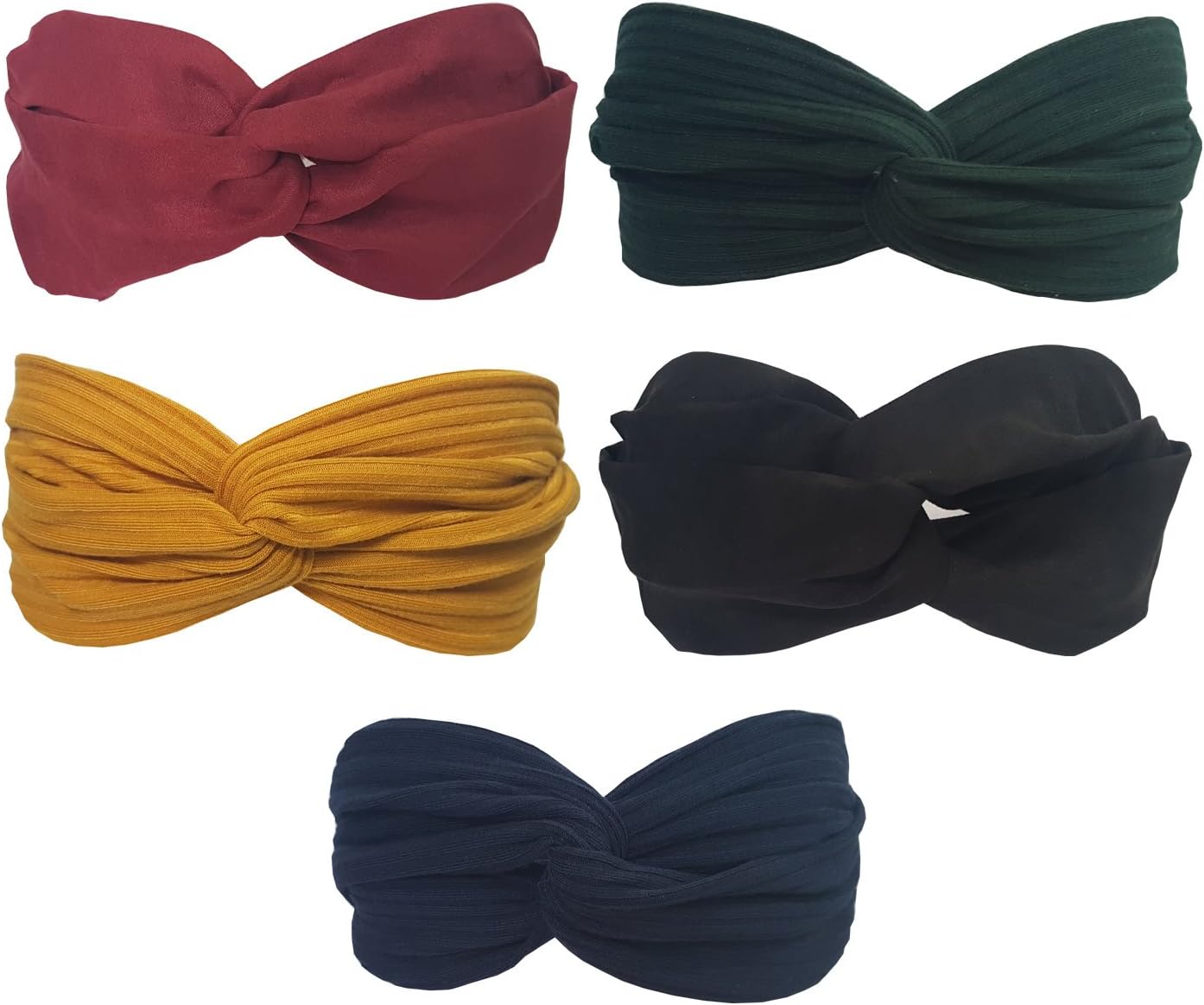 5 Pack Headbands Headwrap Hair Band Hair Care Elastics Hair Accessories For Women Girl (F01)
