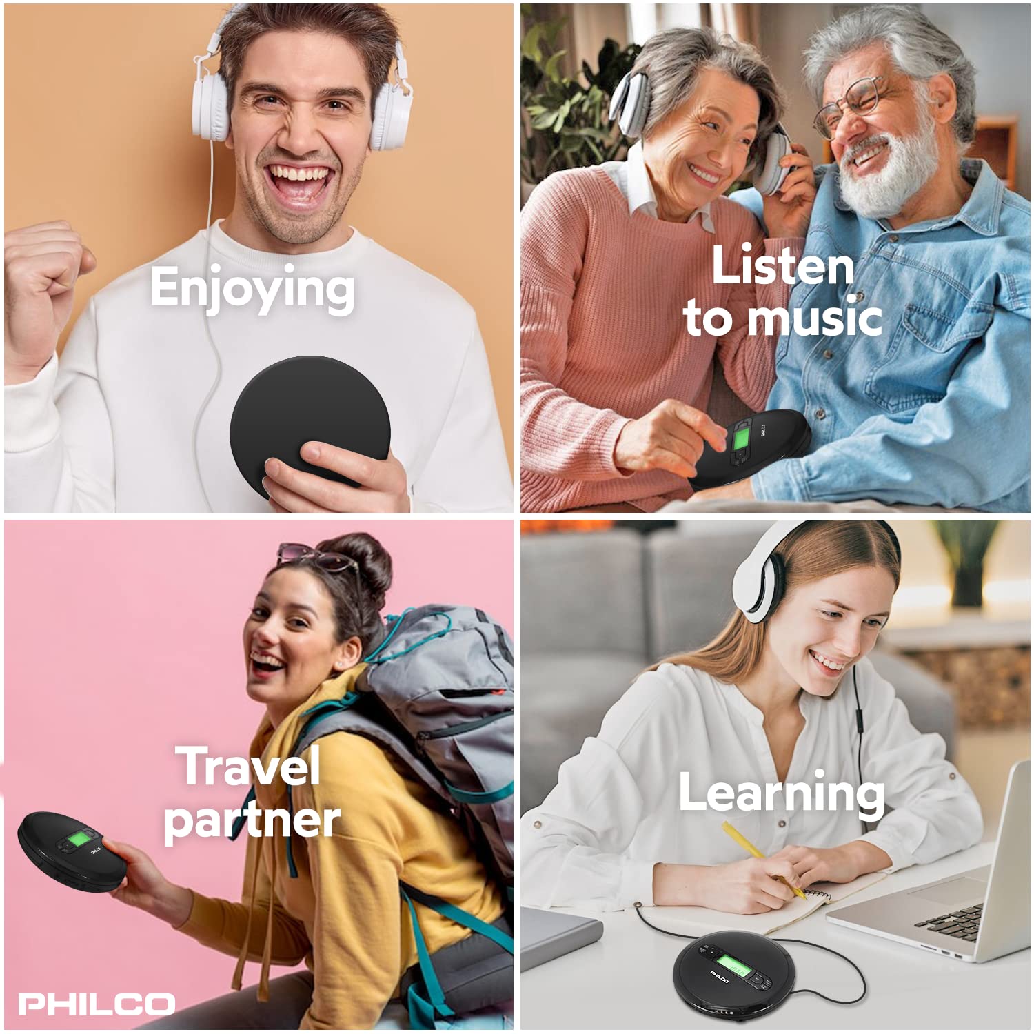 PHILCO Personal CD Player with MP3 Playback, FM Radio & 60 Second Anti-Shock