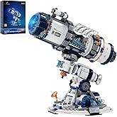 JMBricklayer Space Telescope Toy Building Sets for Adults, Cool Space Planet Building Toys with Lights 70009, Spaceship Explo