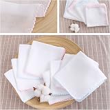 Lanjue 10 PCS Muslin Face Cloths 12 x 12 Inch 100% Cotton Reusable White view 6