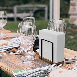 Napkin Holder for Table, Wood Iron Standing Napkin
