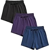 Sexy Basics Women's 3 Pack Active Wear Lounge Yoga Gym Casual Sport Shorts