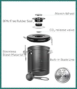 Coffee Gator 1300 mL Stainless Steel Airtight Canister with Date Tracker view 5