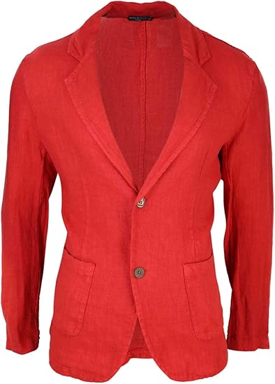 Veste Blazer Homme Pur Lin Fermeture A 2 Boutons Coupe Slim Cintree Decontractee Estivale Legere Amazon Fr Vetements Et Accessoires