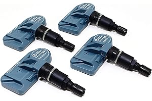 ITM Set of 4 433mhz TPMS Tire Pressure Sensors for Porsche, Replaces OE Part 9A790727502, Matte Black Aluminum Valve Stems
